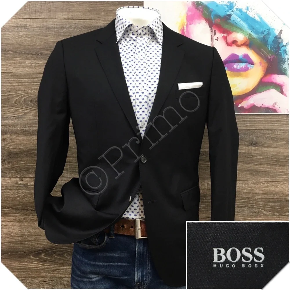 HUGO BOSS Mens Wool Blazer Sport Coat Casual Jacket Size 42R Suit THE JAM SHARP3